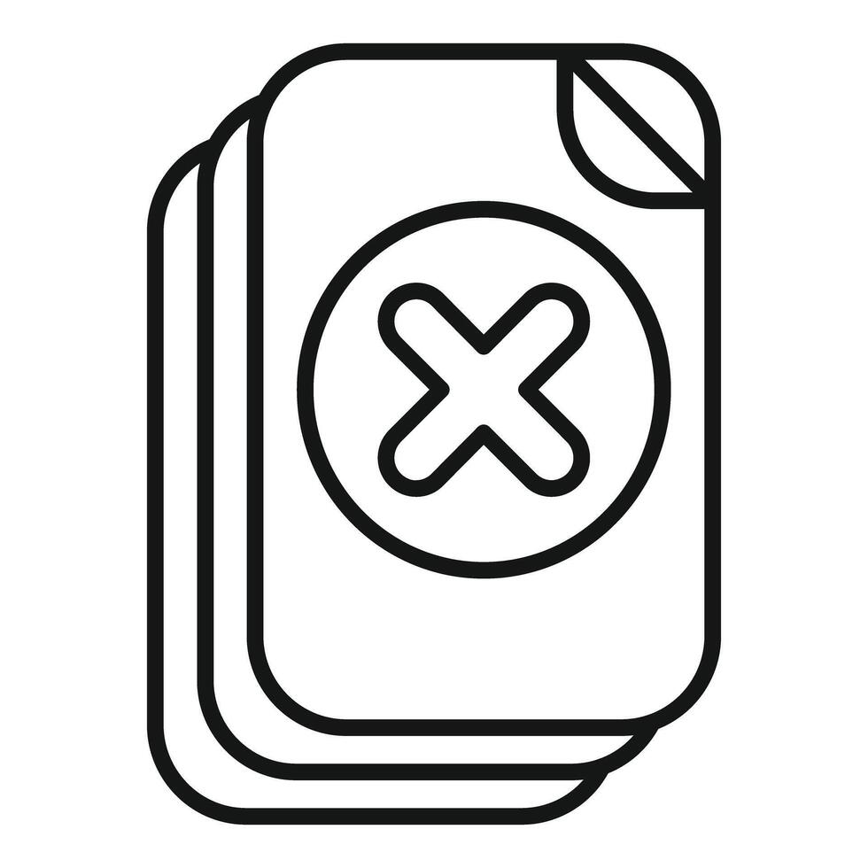 Stack of documents with delete symbol indicating removal or deletion vector