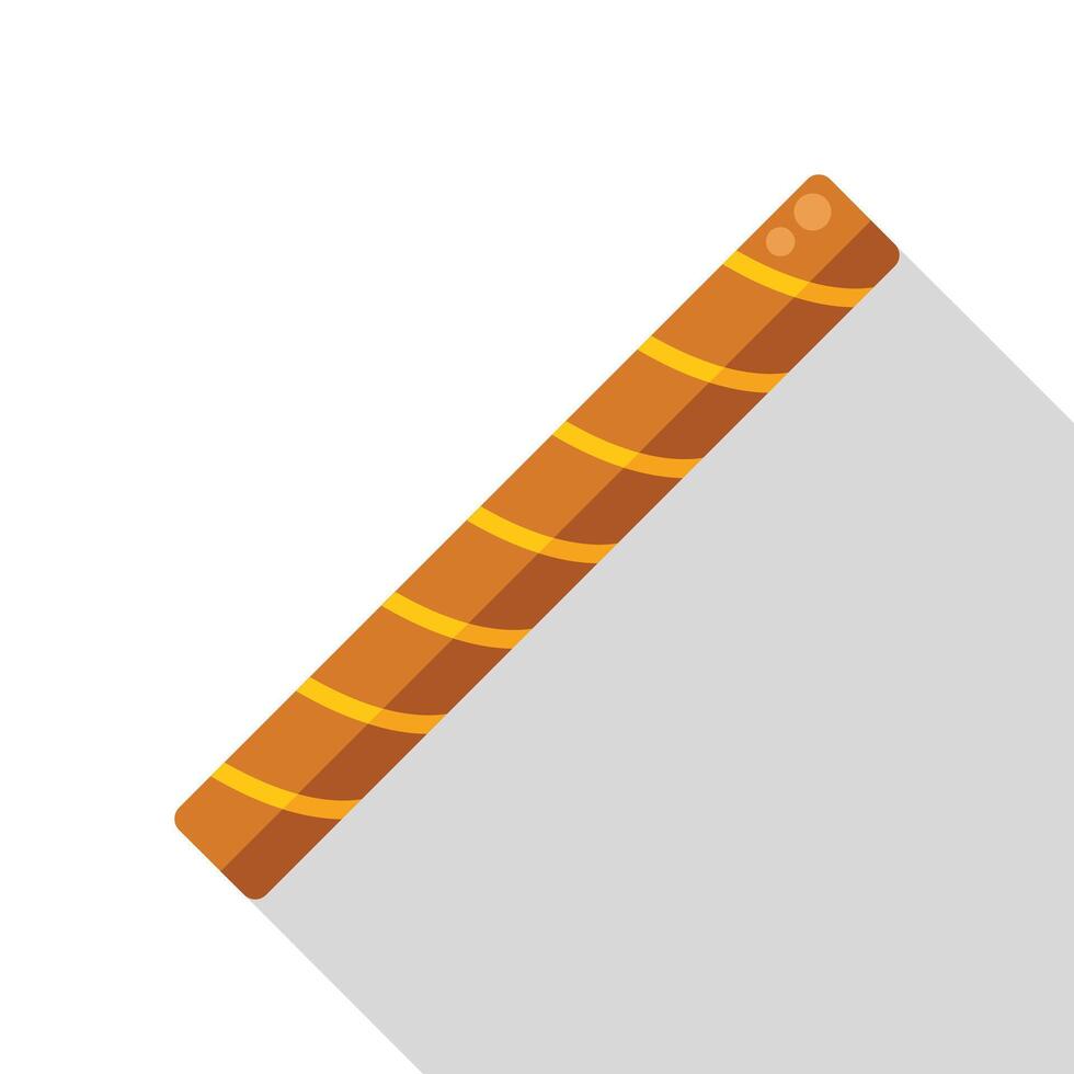 Chocolate wafer roll stick lying with a shadow vector