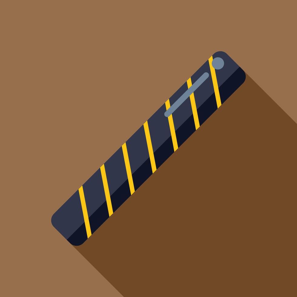 Electronic cigarette device with yellow stripes modern flat design icon with long shadow vector