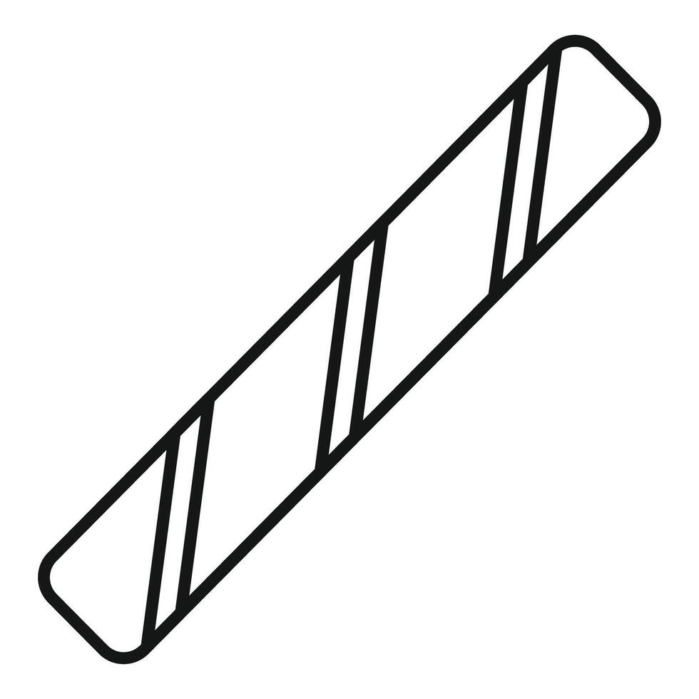 Rectangular candy bar wrapped in foil with diagonal lines icon vector