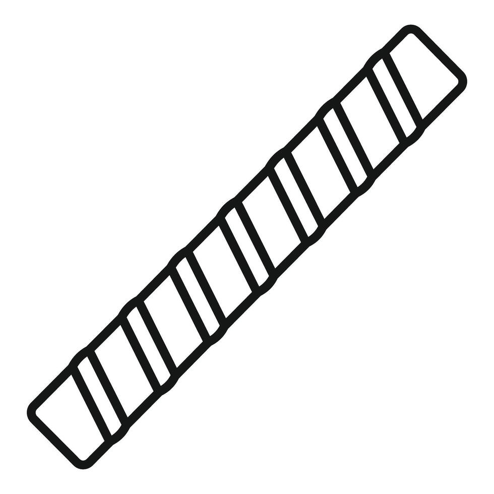 Black outline vector icon for striped wafer stick