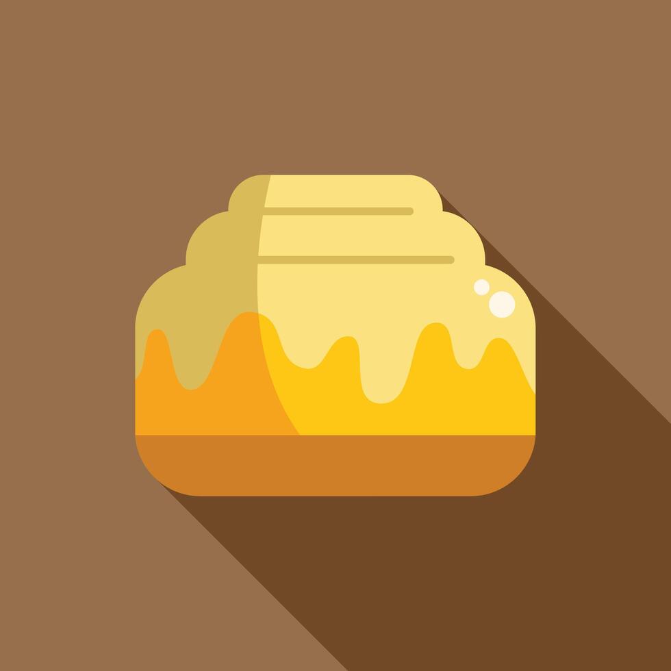 Honey jar dripping with golden nectar and long shadow vector