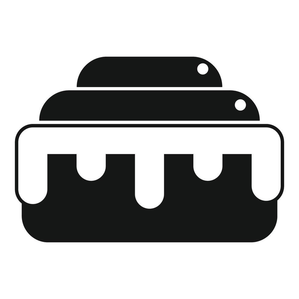 Delicious cinnamon roll dripping with icing icon vector