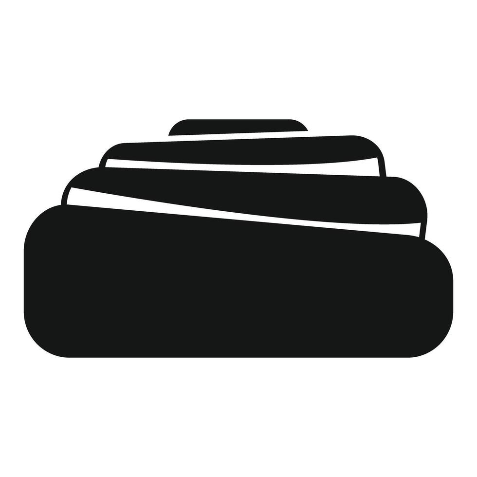 Cinnamon roll icon showing swirling bun and icing vector