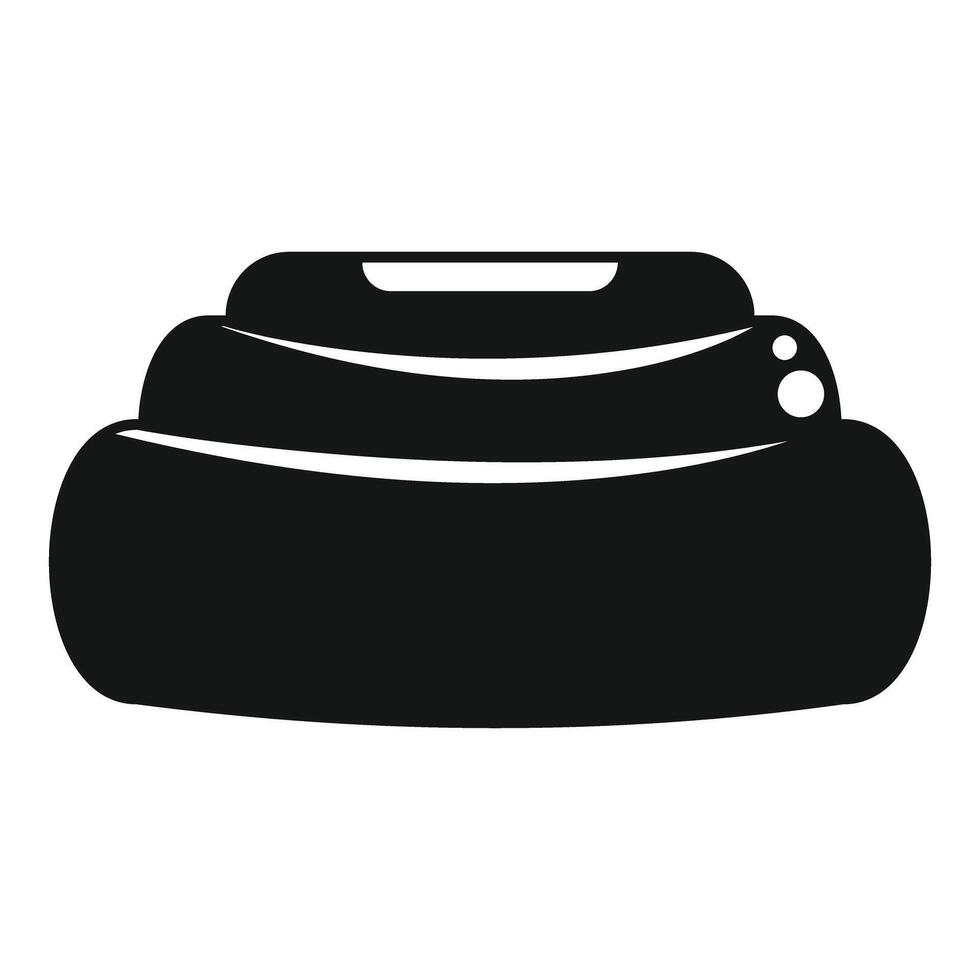 Simple black and white icon of a layered cake with icing and sprinkles vector
