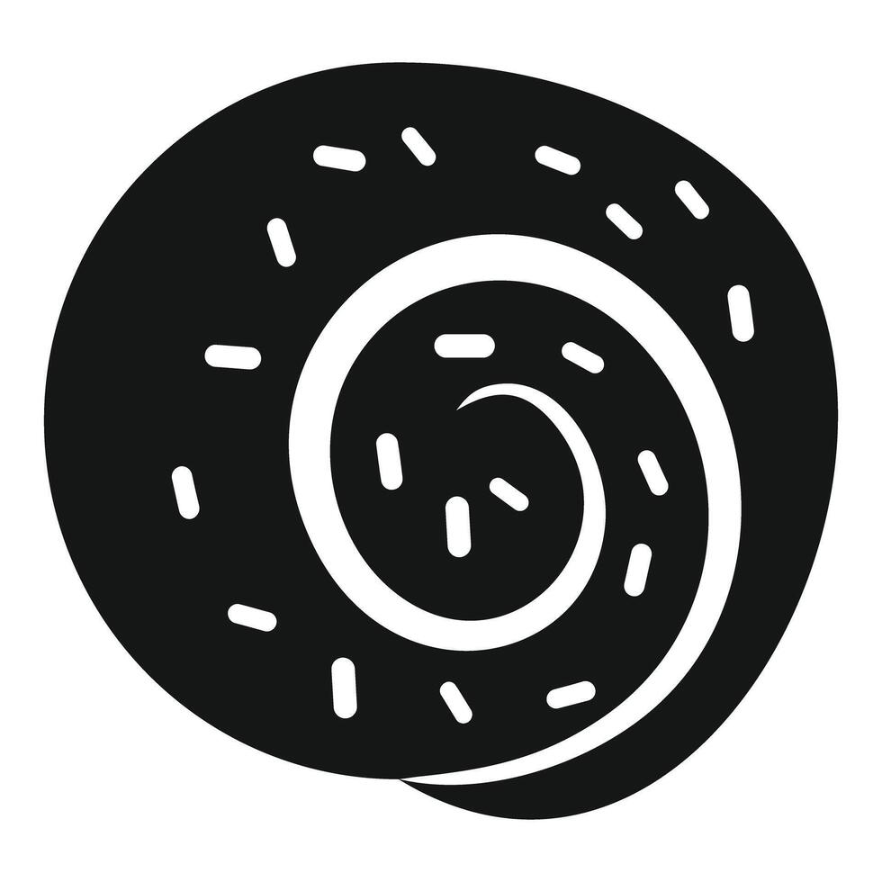 Swiss roll cake icon representing dessert and bakery vector
