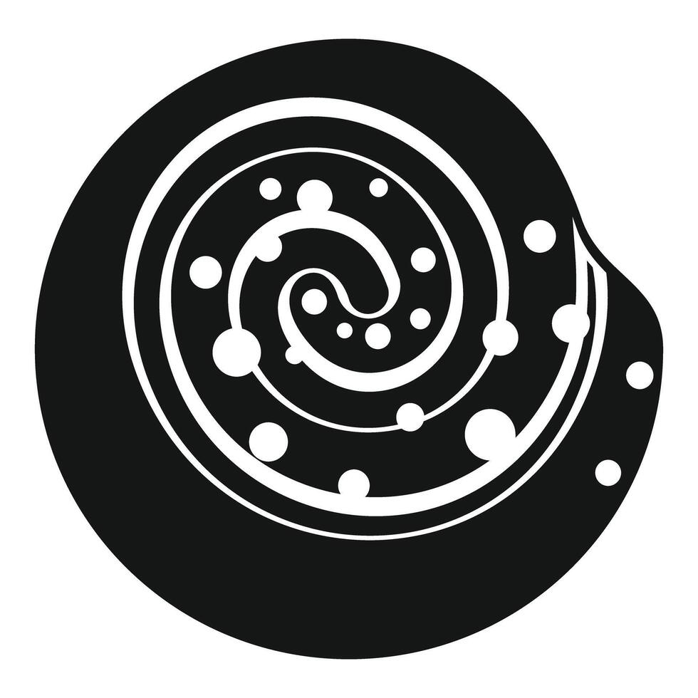Black and white spiral shape forming a circle with dots vector