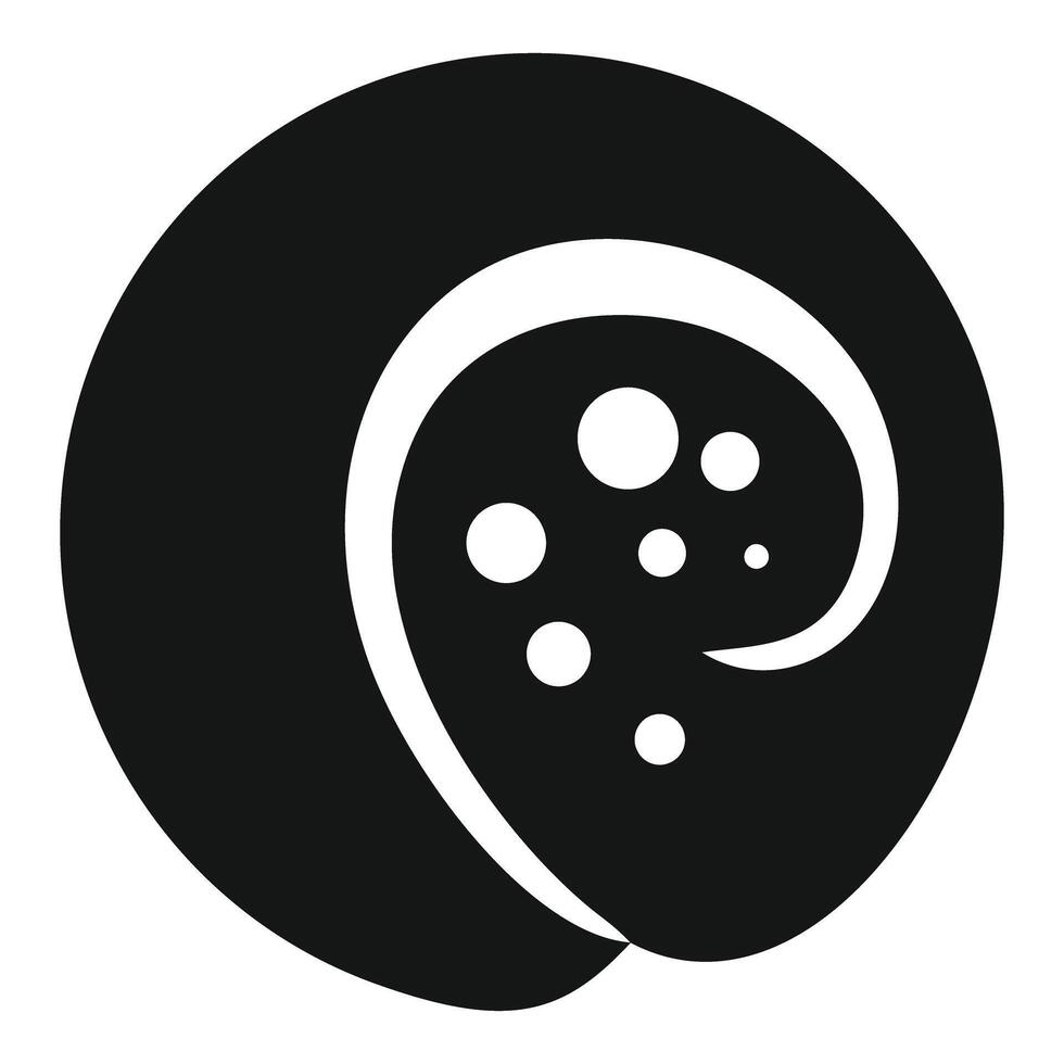 Black and white snail shell icon showing spiral shape vector