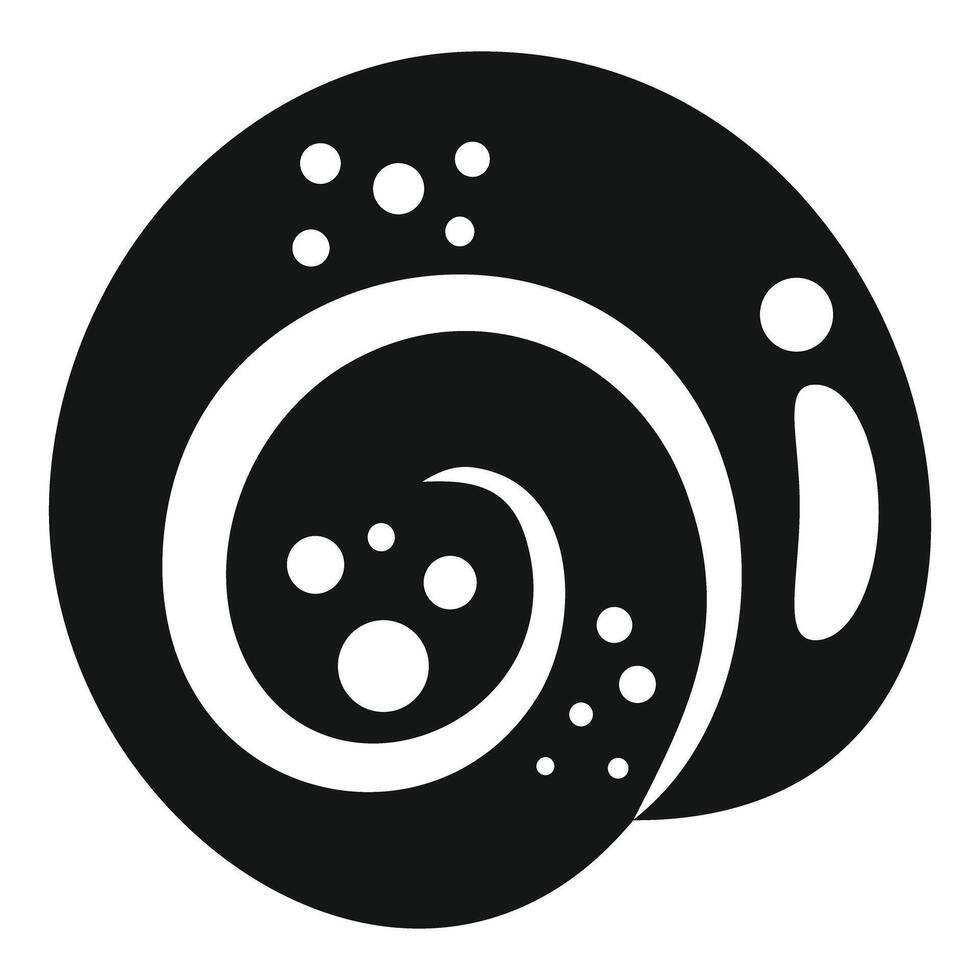 Black and white snail shell showing spiral shape vector