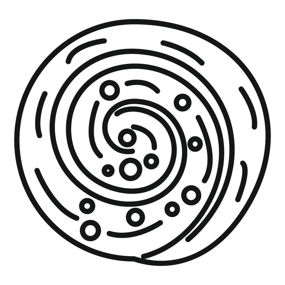 Abstract spiral shape forming a circular pattern with lines and circles vector
