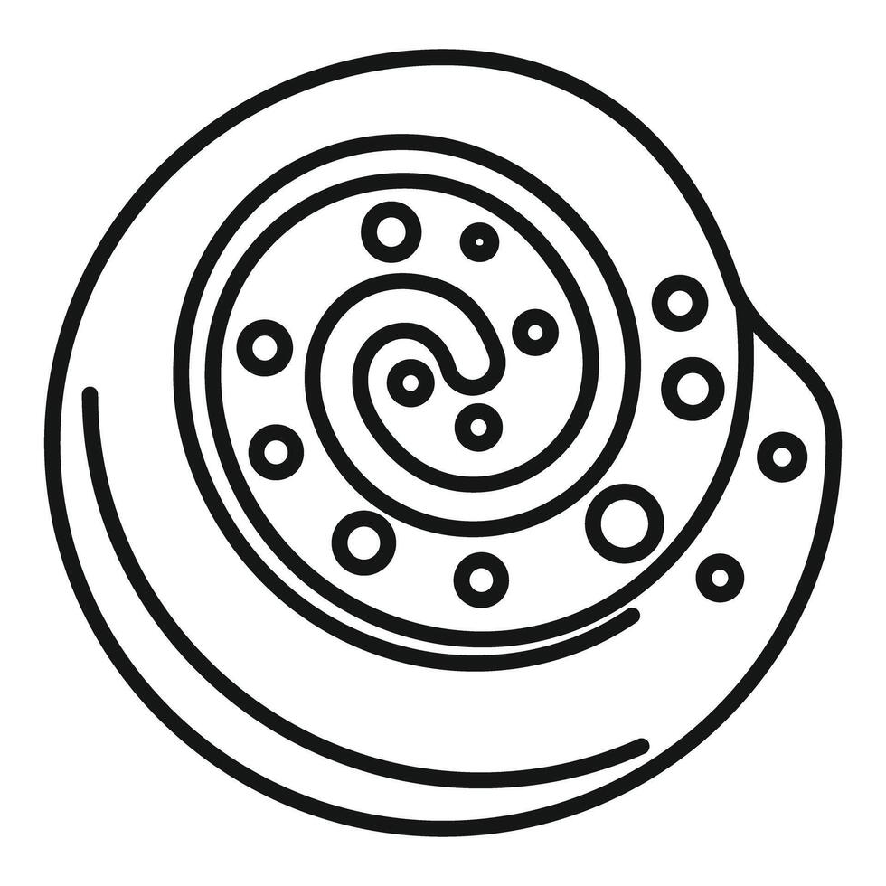 Cinnamon roll icon showing swirling dough and icing vector