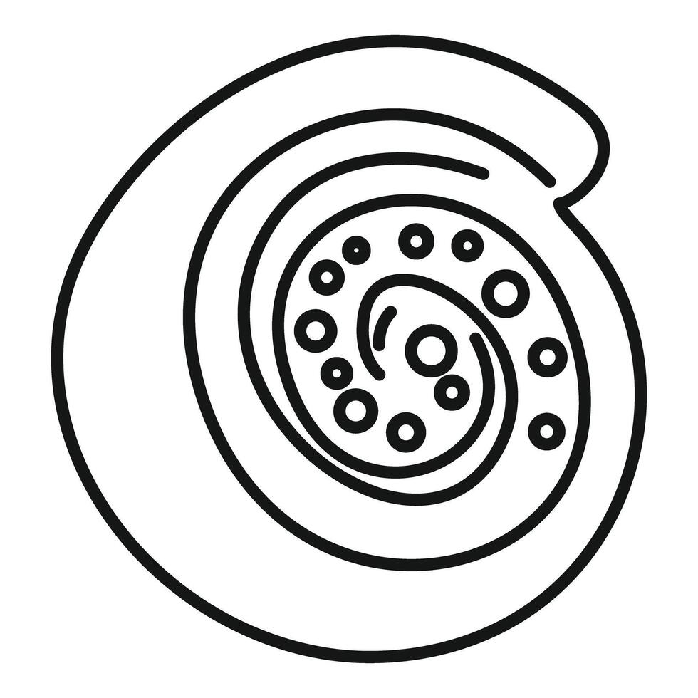 Cinnamon roll swirl icon representing bakery food vector