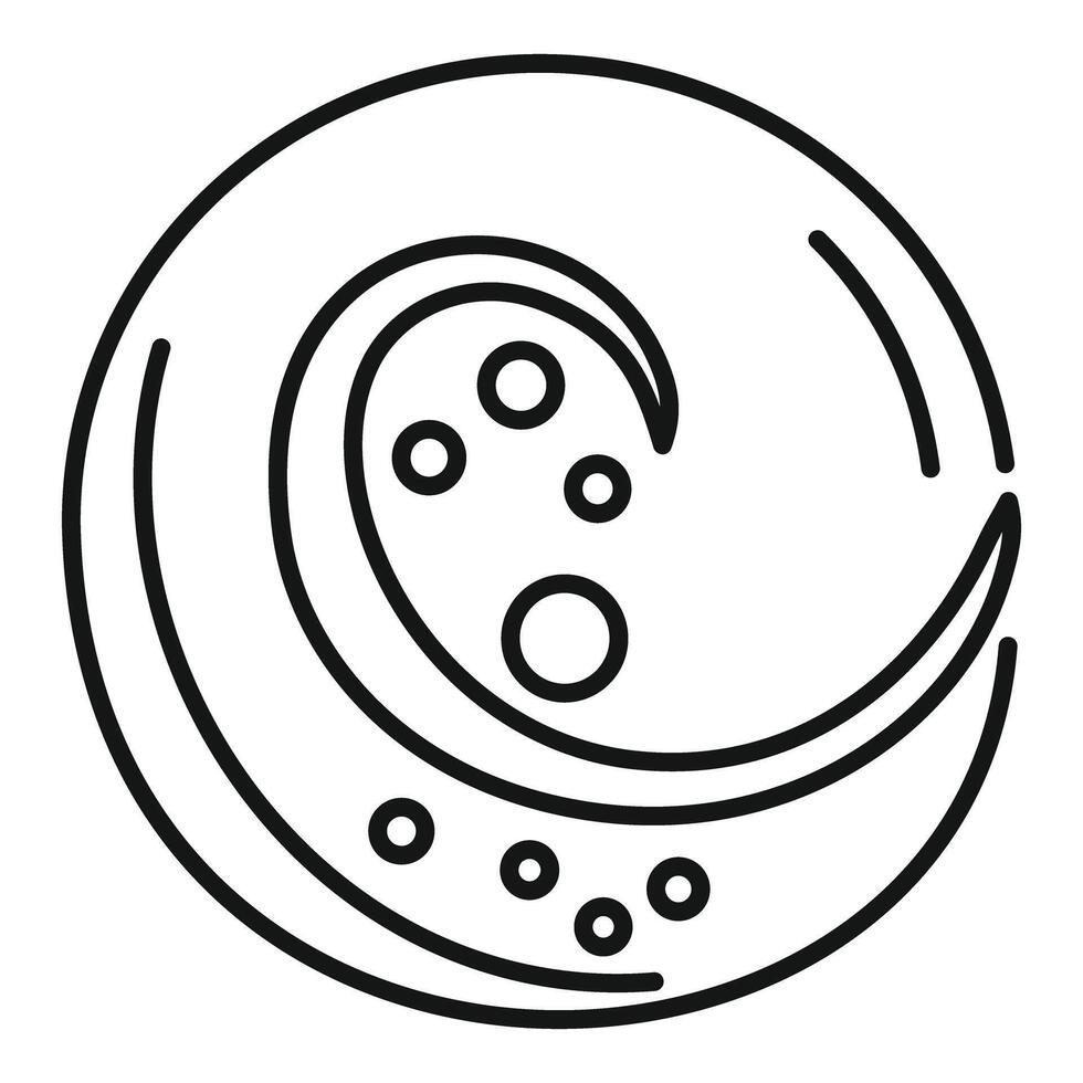 Abstract moon icon with craters forming a swirl vector