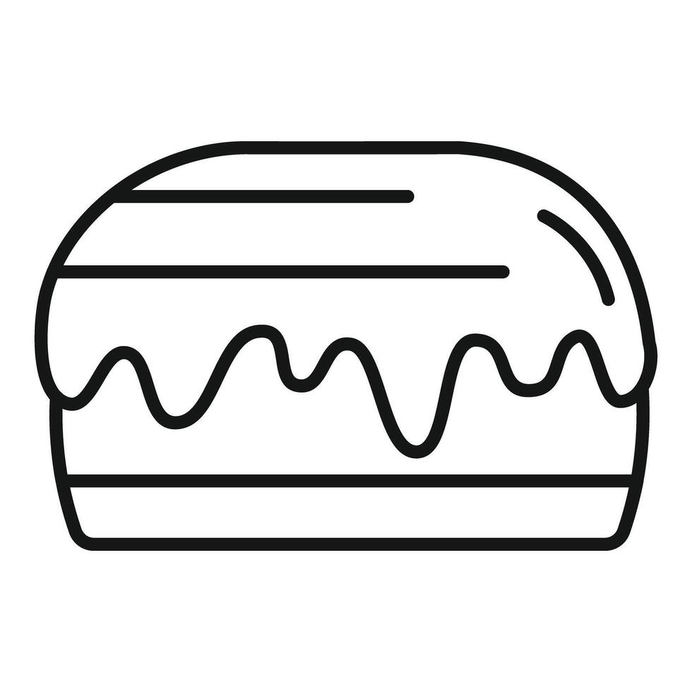 Delicious cake with melted chocolate covering the top vector