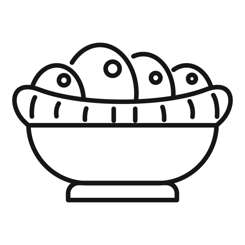 Bowl is filled with delicious falafel balls ready to eat vector