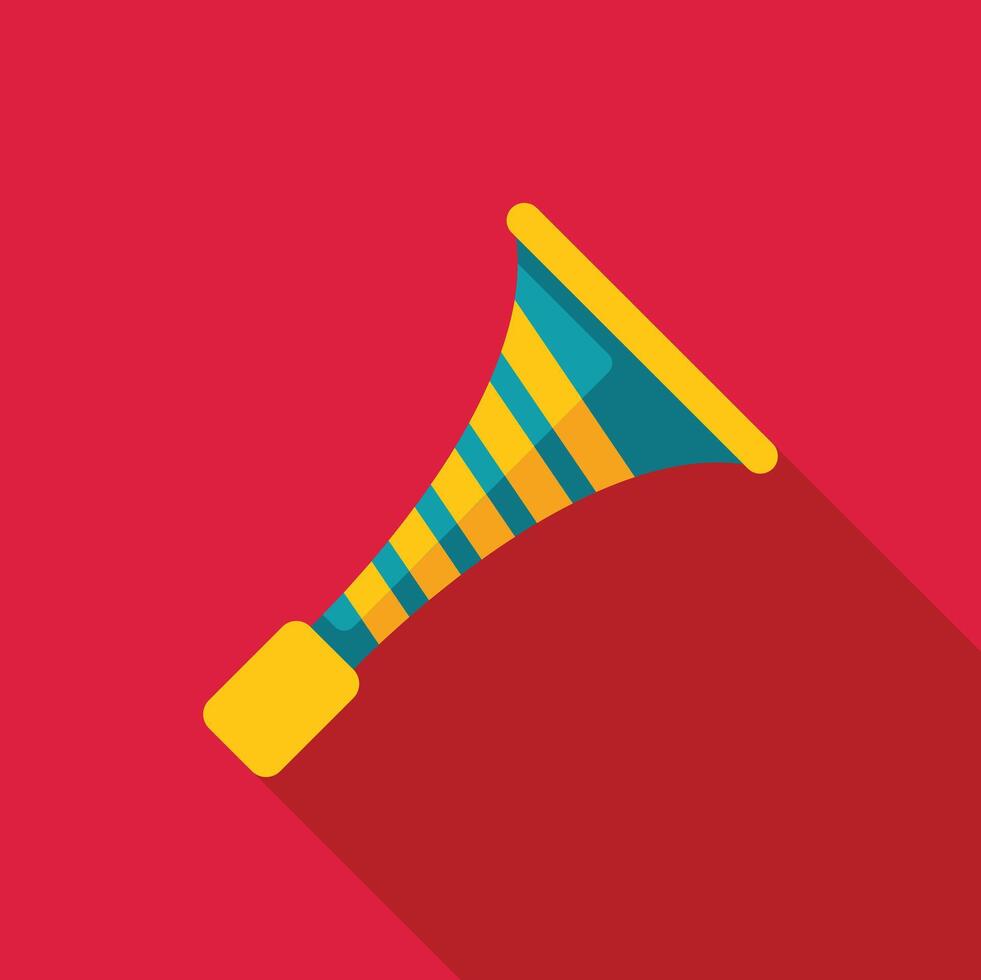 Stadium horn blowing for your team flat icon with long shadow vector
