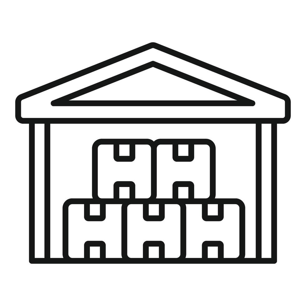 Warehouse building storing goods for delivery service vector