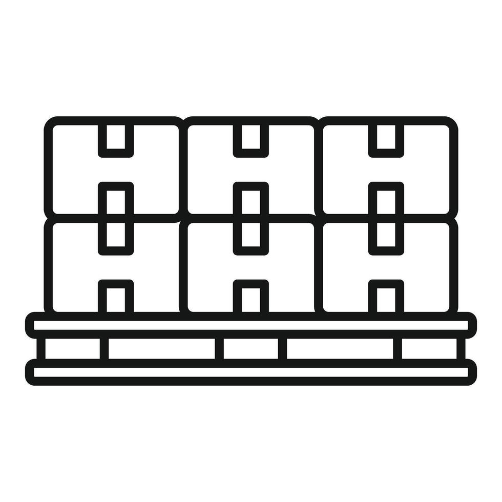 Warehouse storage icon depicting boxes on wooden pallet vector
