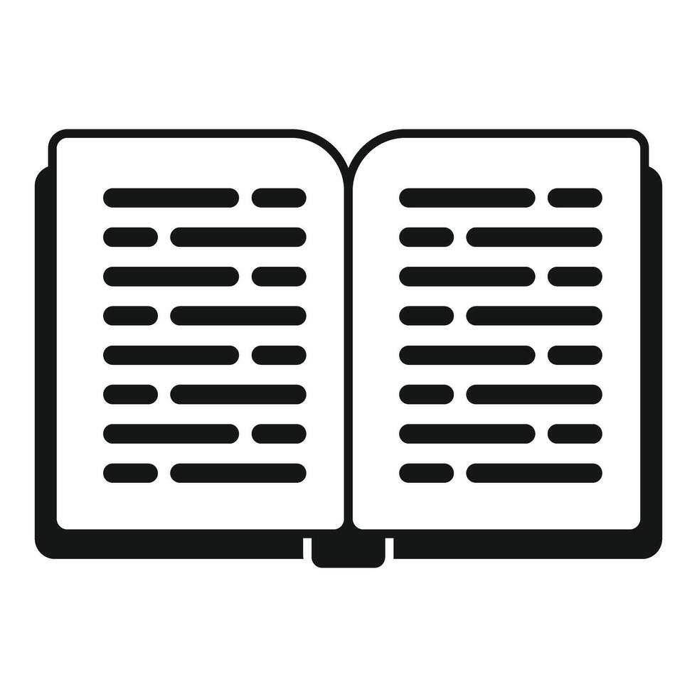 Open book with text lines representing knowledge and learning vector