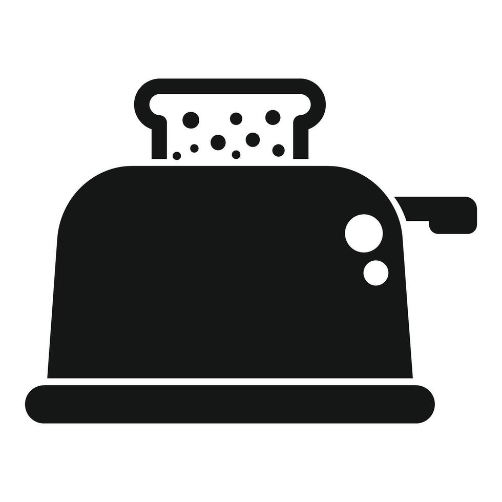 Toaster toasting bread for breakfast icon glyph style vector