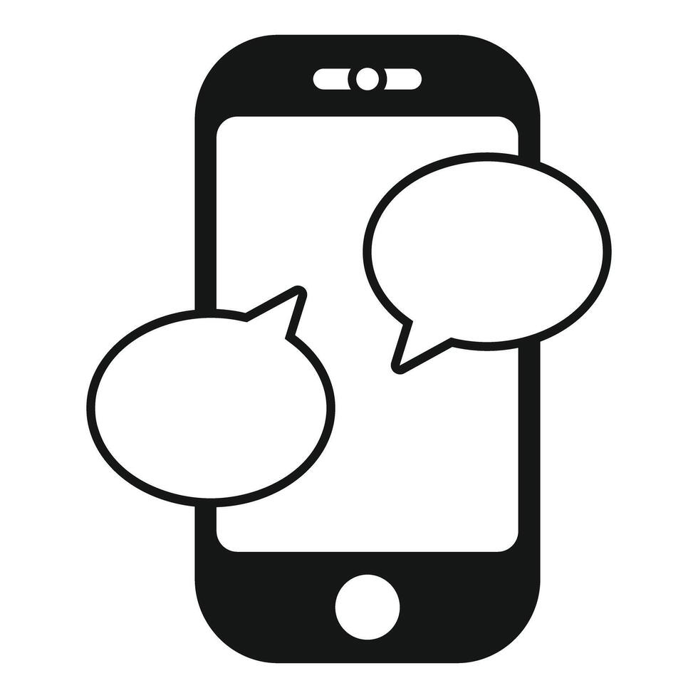 Smartphone showing two speech bubbles for online communication vector