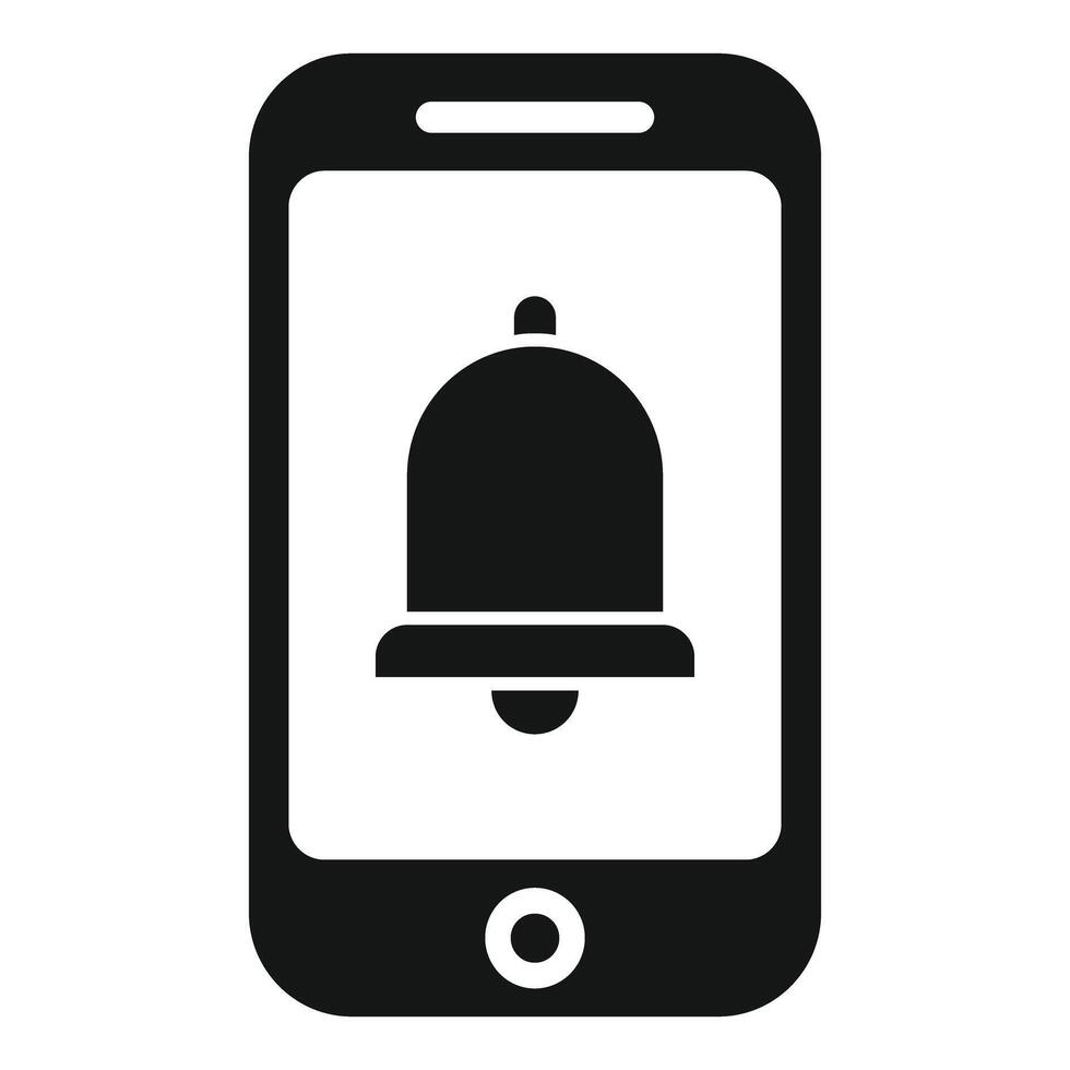 Smartphone showing a notification bell icon on the screen vector