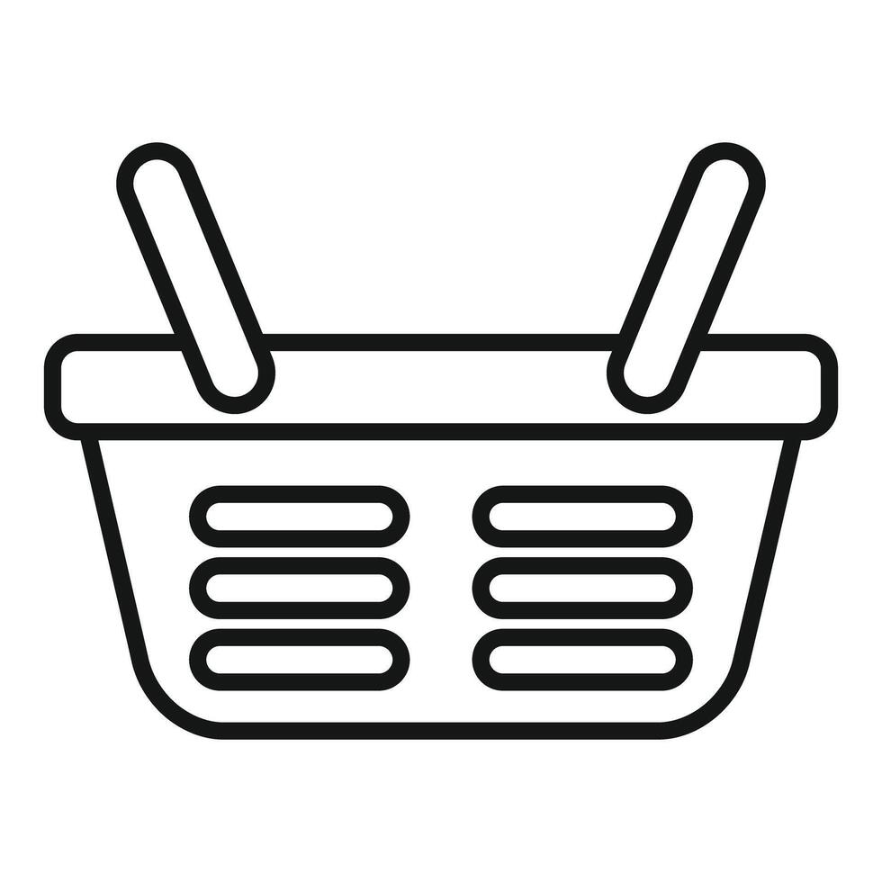 Empty shopping basket icon representing online store purchase vector