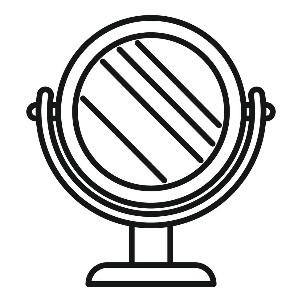 Round desktop makeup mirror standing on a base vector