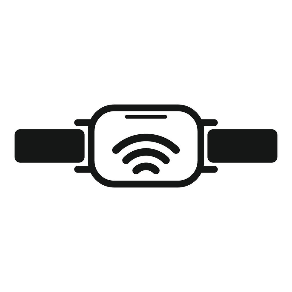Wireless vr glasses transmitting a signal icon vector