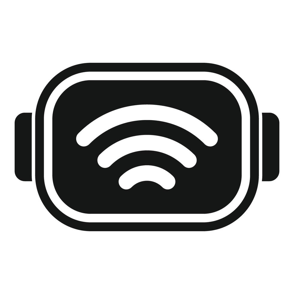 Vr glasses showing wifi connection symbol icon in black simple style vector