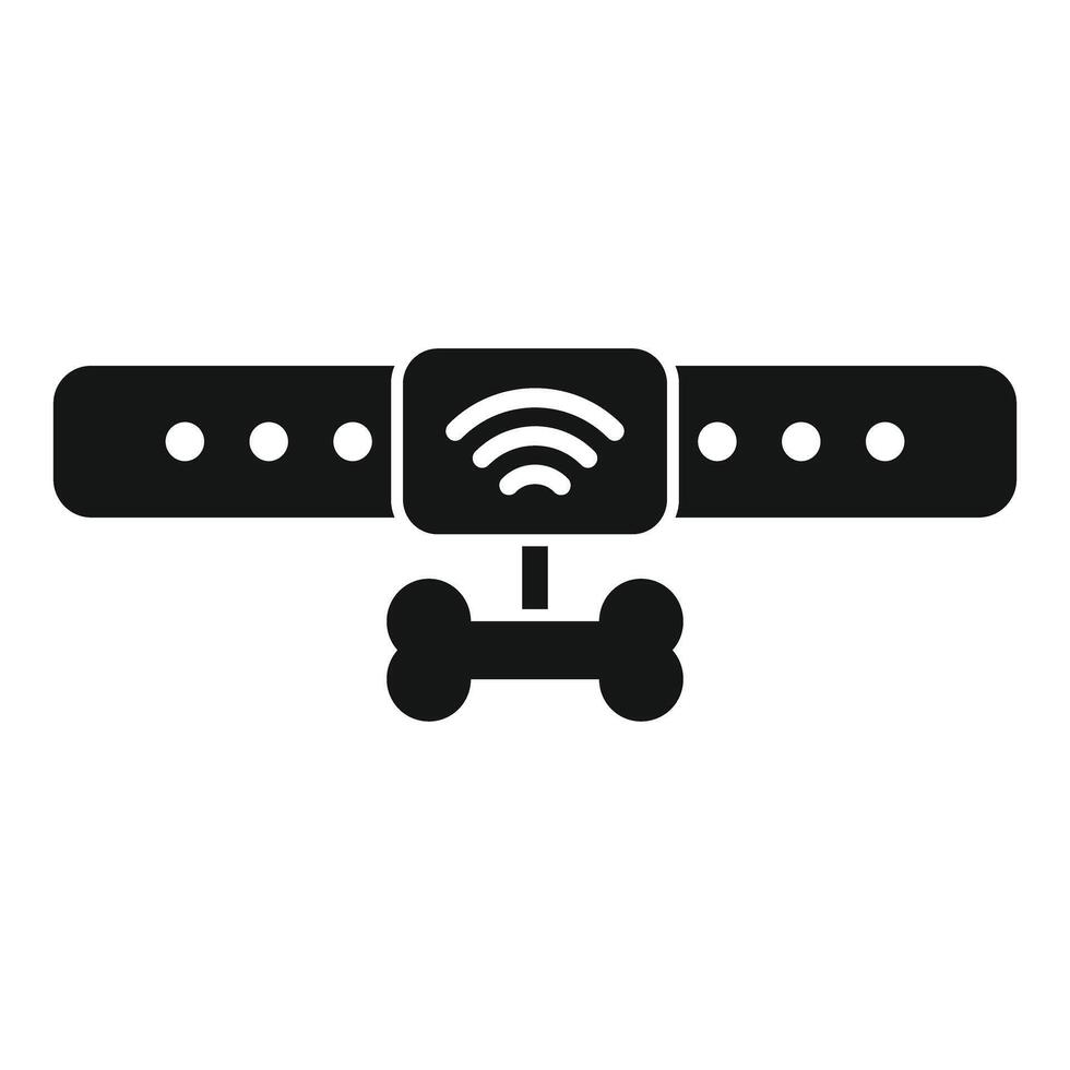 Smart dog collar connecting to wifi network icon vector
