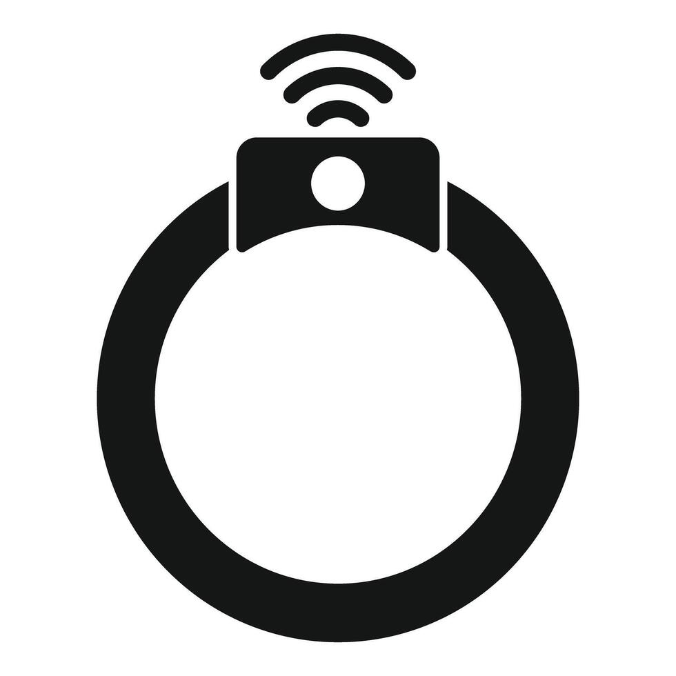 Smart bracelet transmitting data through wifi icon vector