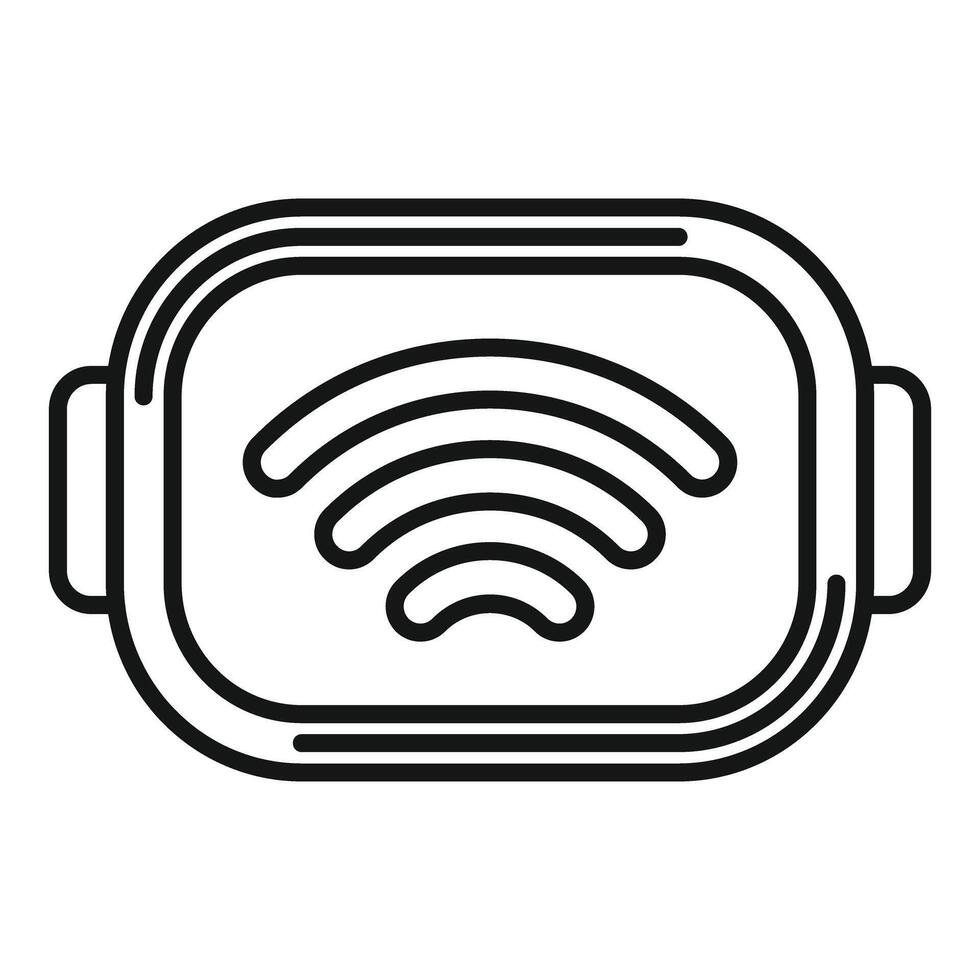 Virtual reality glasses sending wifi signal icon vector