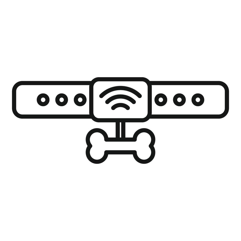 Dog gps tracker collar icon showing pet location vector