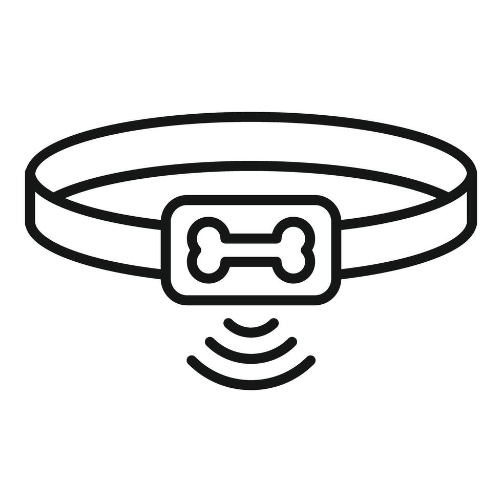 Dog gps tracker sending location signal icon vector