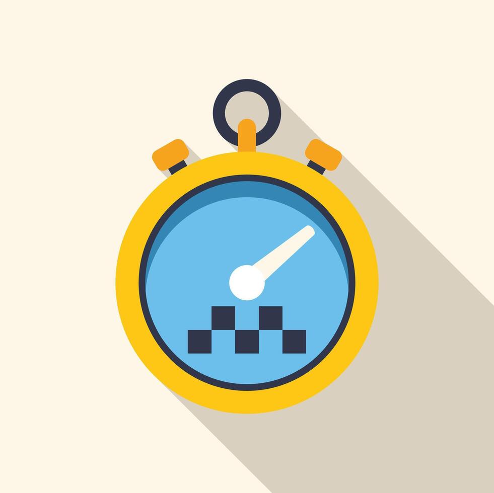 Yellow taxi stopwatch counting time and fare on white background vector