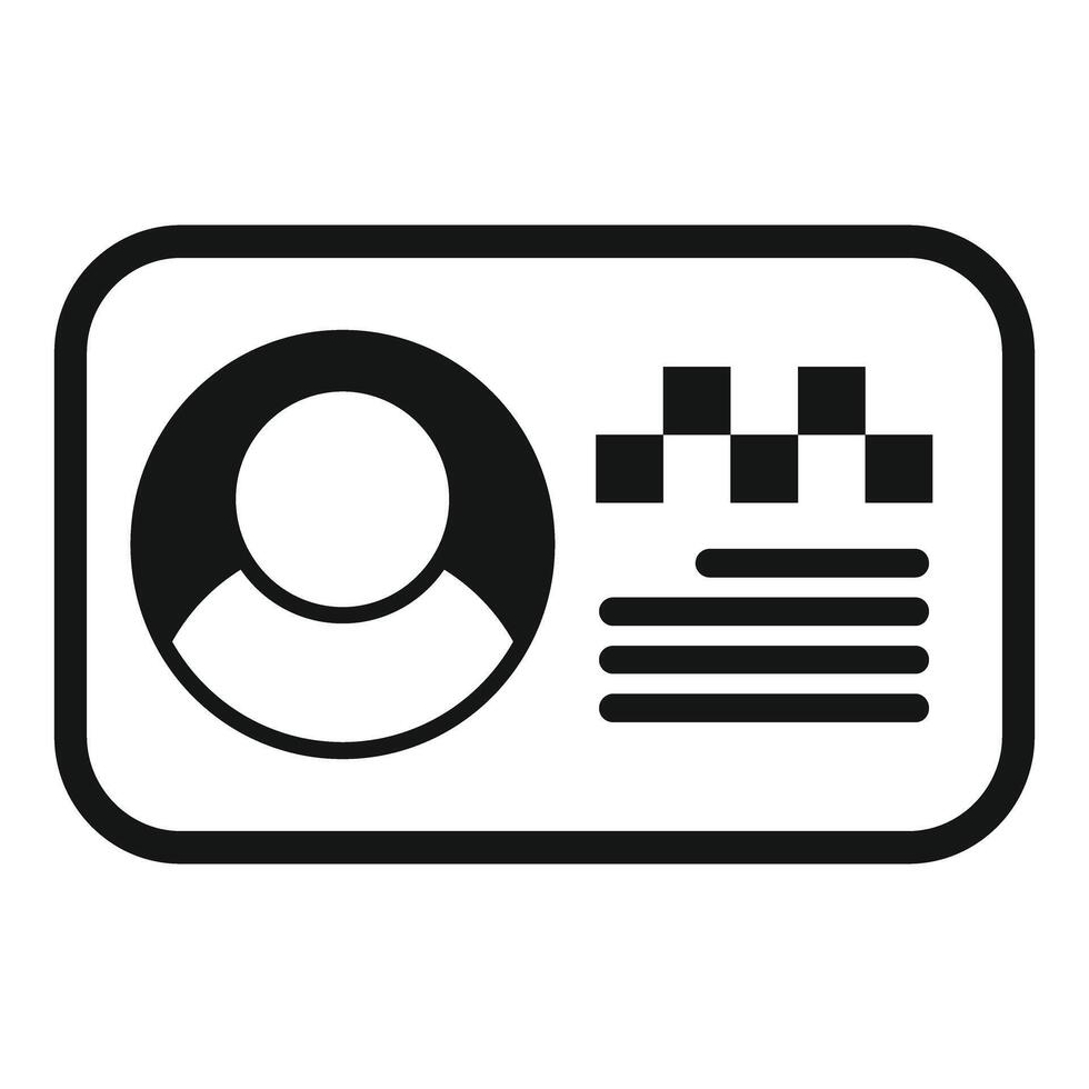 Taxi driver license with checker pattern and id photo vector