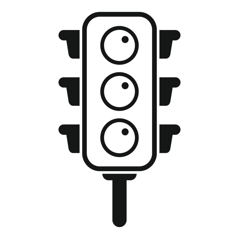Traffic light icon showing stop and go signals for road safety vector