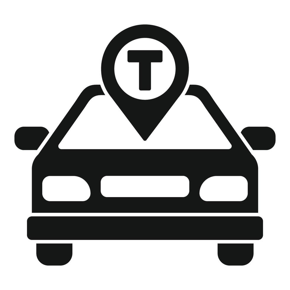 Taxi location pin showing a car service available vector