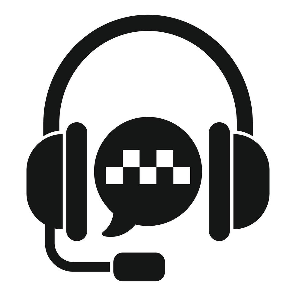Headset is receiving a taxi order through a speech bubble vector