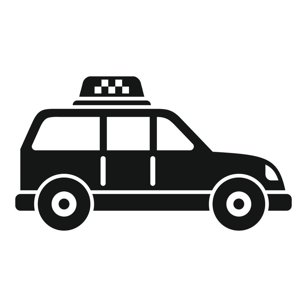 Black taxi cab icon showing urban transportation vector