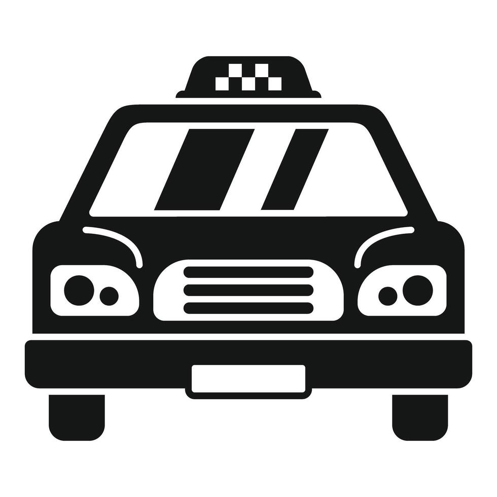 Black and white taxi cab icon depicting public transportation vector