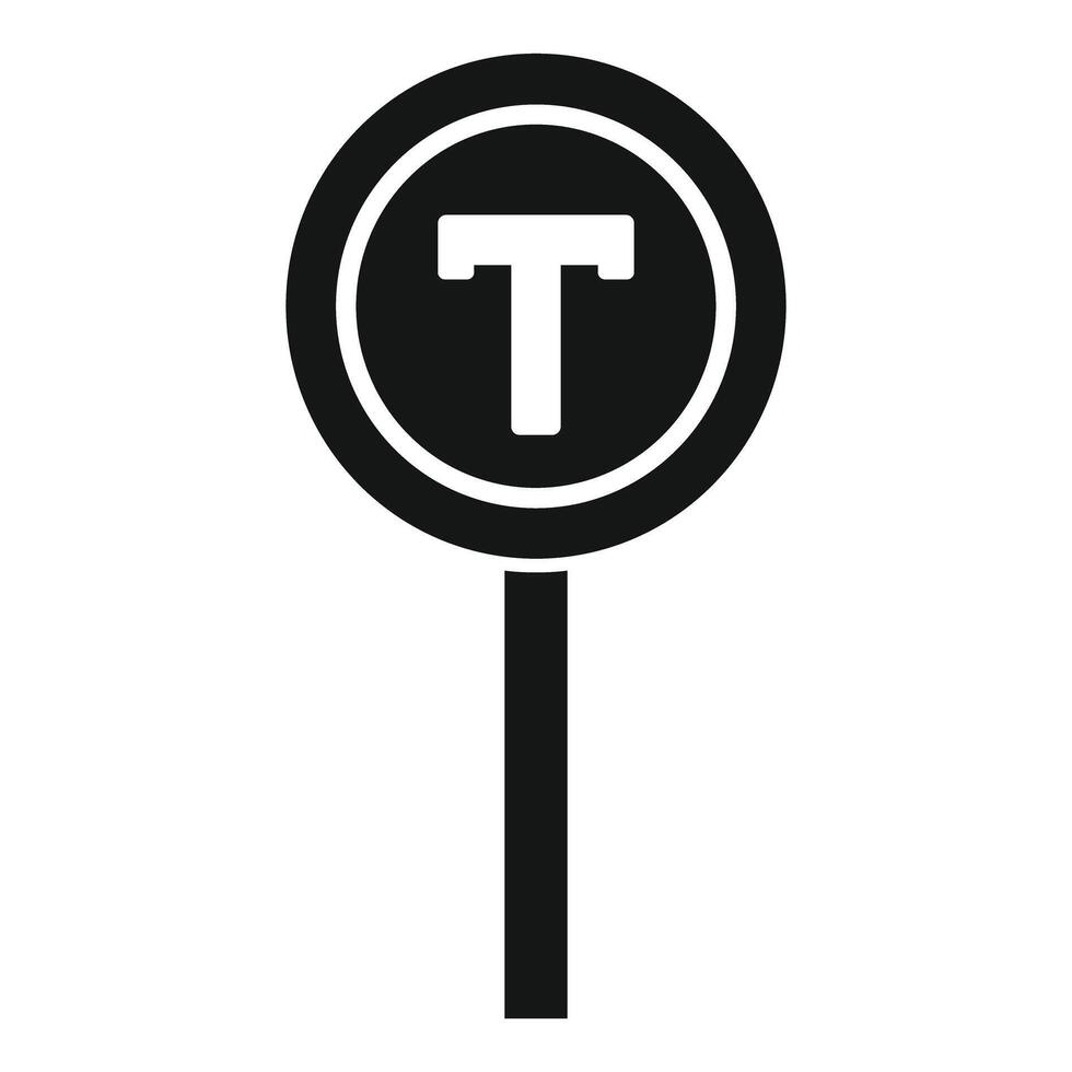 Sign for tram or trolley stop is showing public transportation vector