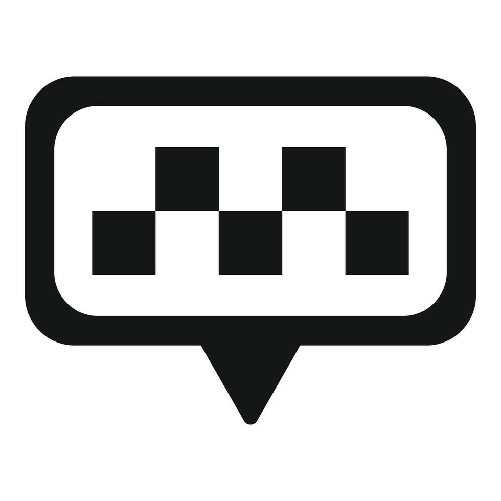 Checkered taxi sign icon showing public transportation vector