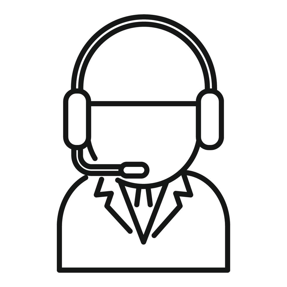 Male call center operator wearing headset talking to customer vector
