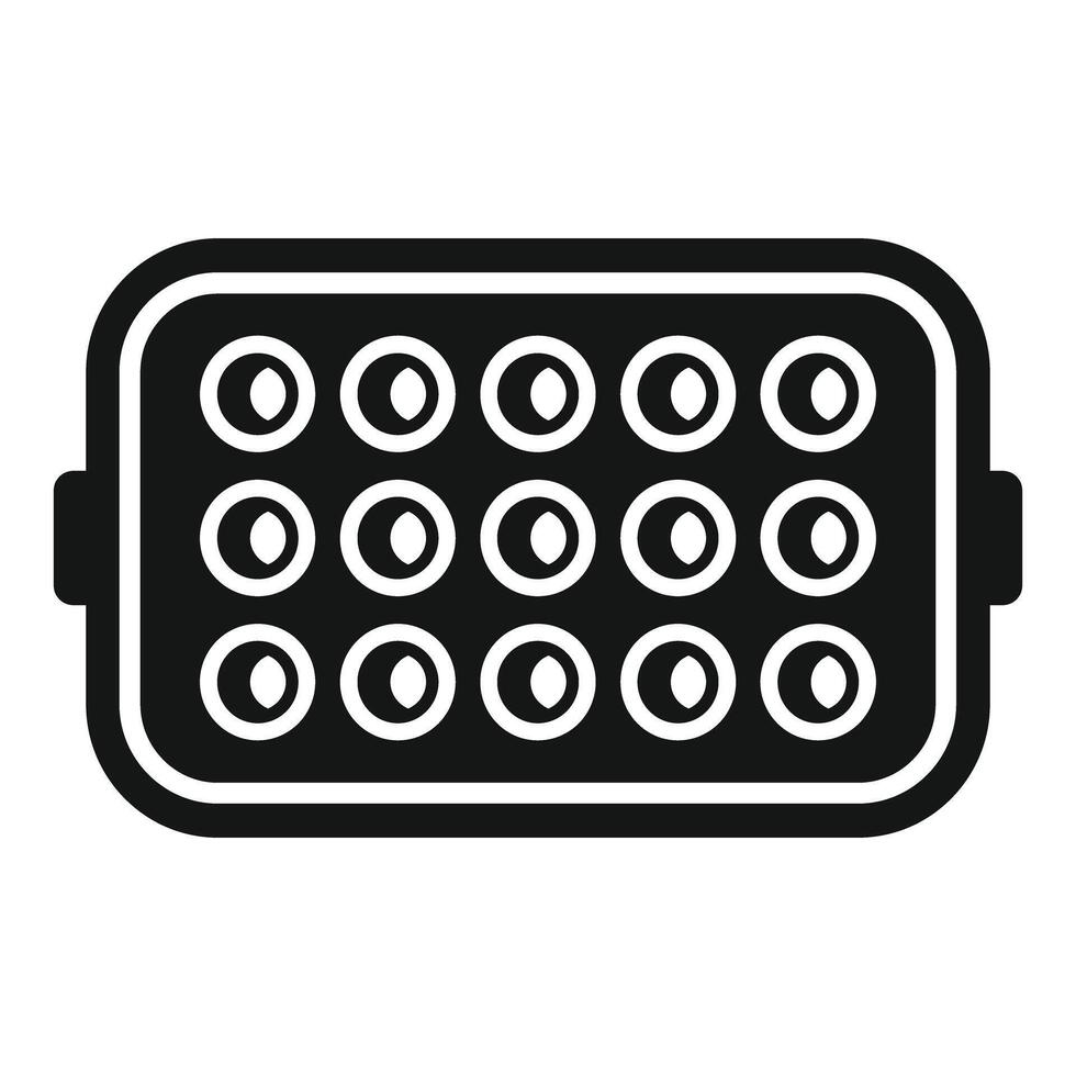 Led panel lighting up with twenty one diodes vector