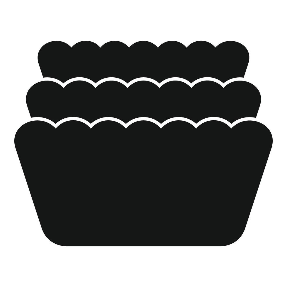 Three tier serving tray presenting food icon silhouette vector