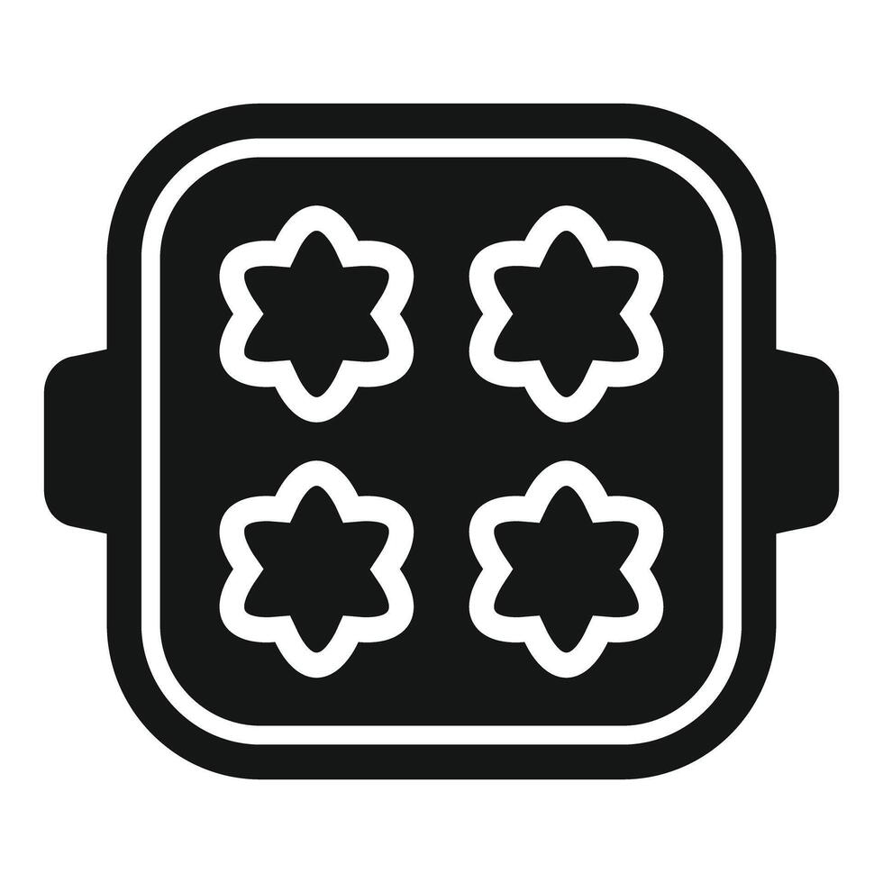 Baking tray making star shaped food, kitchen equipment icon vector