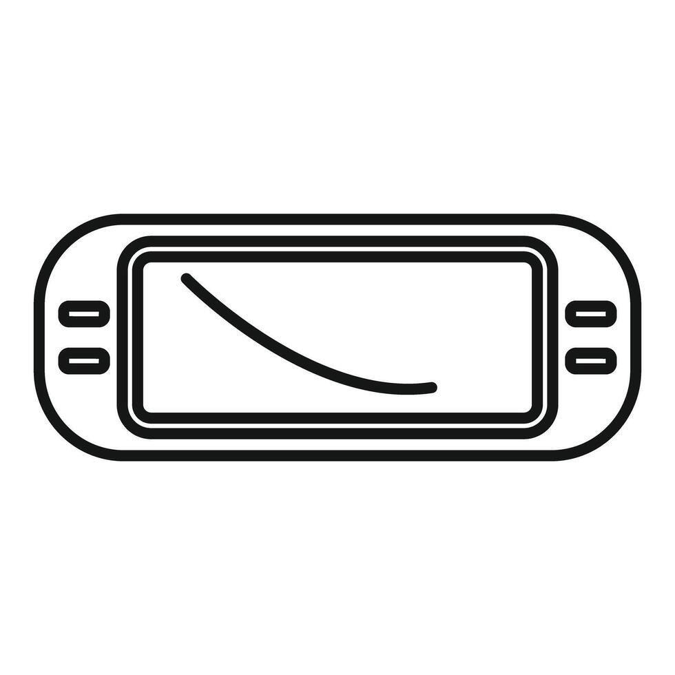 Portable gps navigator showing route line icon vector