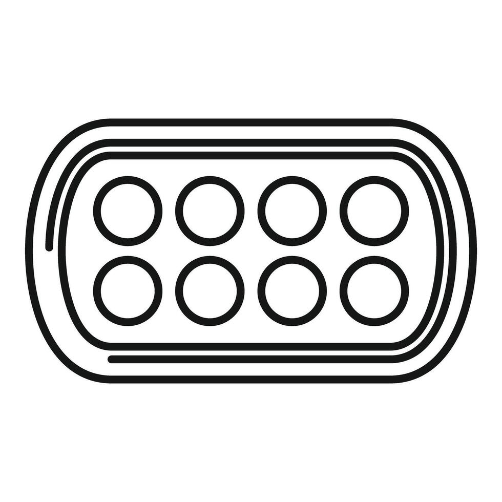 Empty watercolor palette with eight round wells waiting for paint vector